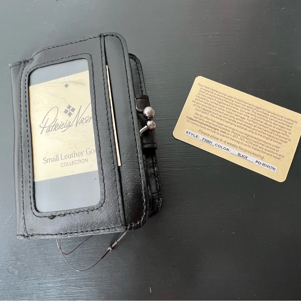 NWT Patricia Nash Heritage Collection Iberia Wallet in Black Leather